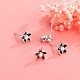 925 Sterling Silver Flower Stud Earrings EJEW-BB37122-3