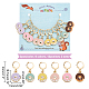 12pcs 6 Farben Legierungs-Emaille-Donut-Charm-Verschlussstichmarker HJEW-PH01684-2