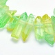 Electroplated Natural Quartz Crystal Beads Strands G-P368-06B-3