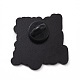エナメルピン  バックパックの服のための電気泳動の黒い合金のフェミニズムのブローチ  蘭  30.5x29.5x2mm  ピン：1.2mm。 JEWB-D013-02C-2