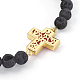 Natural Lava Rock Beads Stretch Bracelets BJEW-JB04008-M-4