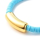 Handmade Polymer Clay Heishi Beads Stretch Bracelet BJEW-JB07324-6