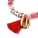 Mot amour perles bracelet extensible pour fille femmes BJEW-JB07208-01-4