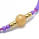 Bracelets réglables en perles tressées d'aventurine jaune naturelle BJEW-F391-A17-4