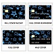 PVC プラスチック防水カード ステッカー  銀行カードの装飾用の粘着カードスキン  長方形  スター  186.3x137.3mm DIY-WH0432-049-4