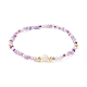 Set di braccialetti elasticizzati con perle naturali e semi di 3 pezzo in 3 colori BJEW-JB09437-3