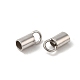 Rhodium Plated 925 Sterling Silver Cord Ends STER-P055-01C-P-2