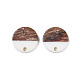 Accessoires de boucles d'oreilles en résine et bois de noyer MAK-N032-003A-B02-4