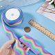 10M Gradient Color Polyester Grosgrain Ribbon OCOR-WH0078-74A-3