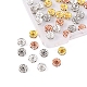 40Pcs 4 Colors Brass with Crystal Rhinestone Spacer Beads KK-YW0001-39-3