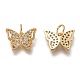 Brass Micro Pave Clear Cubic Zirconia Charms ZIRC-B002-47-3
