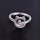 Shegrace ajustable 925 anillos de puño de gatito de plata de ley JR239A-3