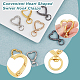 DICOSMETIC 16Pcs 4 Colors Keychain Clips Heart Zinc Alloy Swivel Clasps Colorful Heart Shaped Swivel Snap Hooks Glossy Swivel Hook Clasps Gate Rings Assortment for DIY Crafts Jewelry Making FIND-DC0004-52-4