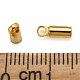 真鍮製コードエンドパーツ  ニッケルフリー  ゴールドカラー  9x3.5mm  穴：1.5mm  3mm内径 EC038-NFG-2