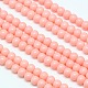 Eco-Friendly Round Baking Paint Glass Beads Strands X-HY-A003-8mm-RV12-1