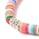 4 pièces 4 style hanamade polymère argile heishi surfeur bracelets extensibles ensemble BJEW-JB07715-7
