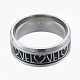 Anello da dito bicolore 201 parola amore in acciaio inossidabile per donna RJEW-N043-14P-2