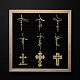 OLYCRAFT 9pcs 1.6x1.6 Inch Cross Stickers Crucifixion Stickers Self Adhesive Gold Metal Stickers Text Metal Stickers Energy Stickers for Scrapbooks DIY Crafts Phone Decoration DIY-WH0450-071-5