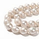 Hebras de perlas keshi de perlas barrocas naturales PEAR-Q004-39-3
