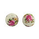 Flower Picture Glass Beads GFB-R004-14mm-02-1