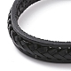 Pulsera de cordón trenzado de cuero negro con 304 cierre magnético de acero inoxidable BJEW-P275-19-3