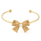 Браслеты-манжеты с открытым креплением из нержавеющей стали 304 с жемчужинами-ракушками и бантом для женщин BJEW-Z070-03G-2