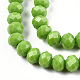 Brins de perles rondelles en verre de couleur unie à facettes GLAA-Q044-6mm-12-2
