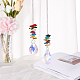 GORGECRAFT 7pcs Coloful Crystal Chandelier Lamp Lighting Drops Pendants Balls Prisms Hanging Glass Prisms Parts Suncatcher for Home Garden Decoration GLAA-GF0001-05-5