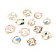 Cheriswelry 48pcs 12 colgantes de rhinestone de cristal de aleación de estilo ENAM-CW0001-18-2