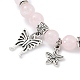Natürliche runde Perlen-Stretch-Armbänder aus Rosenquarz BJEW-JB09899-02-2