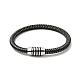 Bracelet cordon rond tressé en cuir microfibre avec 304 fermoir en acier inoxydable pour homme femme BJEW-C021-27P-1