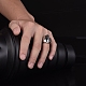 316Lステンレススチールリング  男性の指輪  ステンレス鋼色  サイズ9  19mm RJEW-AA00628-9-4