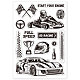 GLOBLELAND Racing Car Kart Clear Stamps Racing Car Trophy Rubber Clear Stamps Tire Trace Clear Stamps for DIY Scrapbooking Photo Album Decorative Cards Making 6.3x4.33inch DIY-WH0448-0451-8