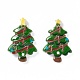 クリスマスをテーマにした不透明樹脂カボション  クリスマスツリー  グリーン  26x17.5x5mm CRES-P022-15-2