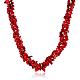 Марочные красные коралловые ожерелья из бисера чипов NJEW-BB16519-E-1