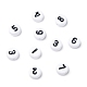 Mélanger des nombres de perles acryliques rondes plates blanches X-PB9111-3