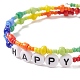 Mot acrylique coloré et bracelet jonc en perles de verre BJEW-JB08561-4