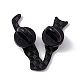 猫頭文字エナメルピン  バックパックの服のための電気泳動の黒い合金の漫画のブローチ  文字.v  30x27x2mm  ピン：1.2mm JEWB-A005-27-V-2