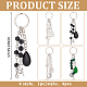Gemstone with ABS Plastic Imitation Pearl Beaded Keychain with Star/Moon/Sun Alloy Pendants KEYC-PH01516-02-2