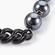 Bracelets de perles d'hématite synthétiques non magnétiques pour hommes BJEW-JB03967-2