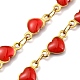 Collares de cadena con eslabones de corazón de acero inoxidable dorado con revestimiento de iones (ip) NJEW-E098-02G-3