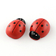 Dyed Beetle Wood Cabochons with Label Paster on Back WOOD-R255-01-1