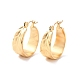 Ion Plating(IP) 304 Stainless Steel Leaf Thick Hoop Earrings for Women EJEW-P198-02G-1
