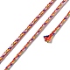 Cordón trenzado de joyería de poliéster de cinco tonos OCOR-G015-05A-01-1