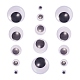 1000pcs 5 Stil schwarz-weiß wackeln Kulleraugen Cabochons DIY Scrapbooking Bastelspielzeug Zubehör KY-CJ0001-44-4
