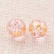 Flower Picture Printed Glass Round Beads GLAA-J089-10mm-A05-2