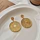 Текстурированные плоские круглые серьги-гвоздики из латуни FS-WGE34DE-01-3