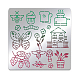 Stencil in metallo con motivo floreale a forma di casa delle farfalle Benecreat DIY-WH0443-001-1
