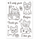 GLOBLELAND French Bulldog Clear Stamps Dogs Silicone Clear Stamp Transparent Stamp Seals for Cards Making DIY Scrapbooking Photo Journal Album Decoration DIY-WH0167-56-681-6