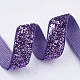 キラキラ輝きリボン  ポリエステル＆ナイロンリボン  紫色のメディア  3/8インチ（9.5~10mm）  約50ヤード/ロール（45.72メートル/ロール） SRIB-T002-01B-12-3